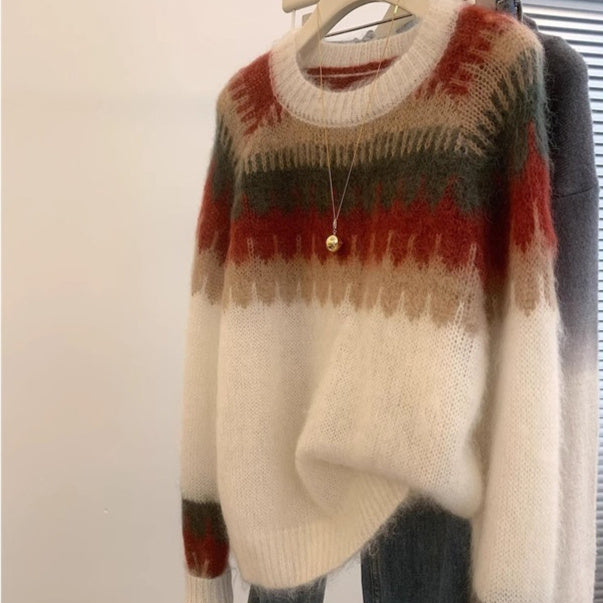 Simple All-matching Cream Strawberry Mohair Clothing