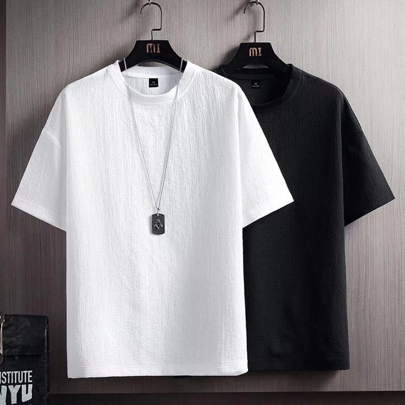 Summer New Men's Japanese Short Sleeve Round Neck Loose And Simple