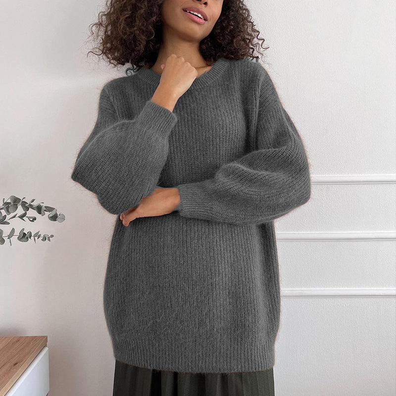 Idle Style Loose Soft Thickened Round Neck Sweater