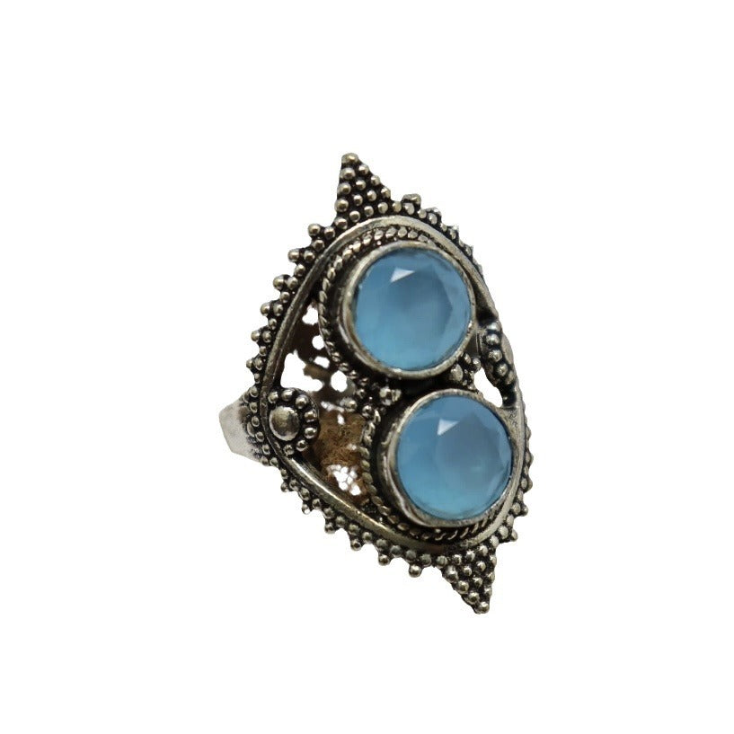 Vintage Alloy Inlaid Zircon European And American Ladies Ring