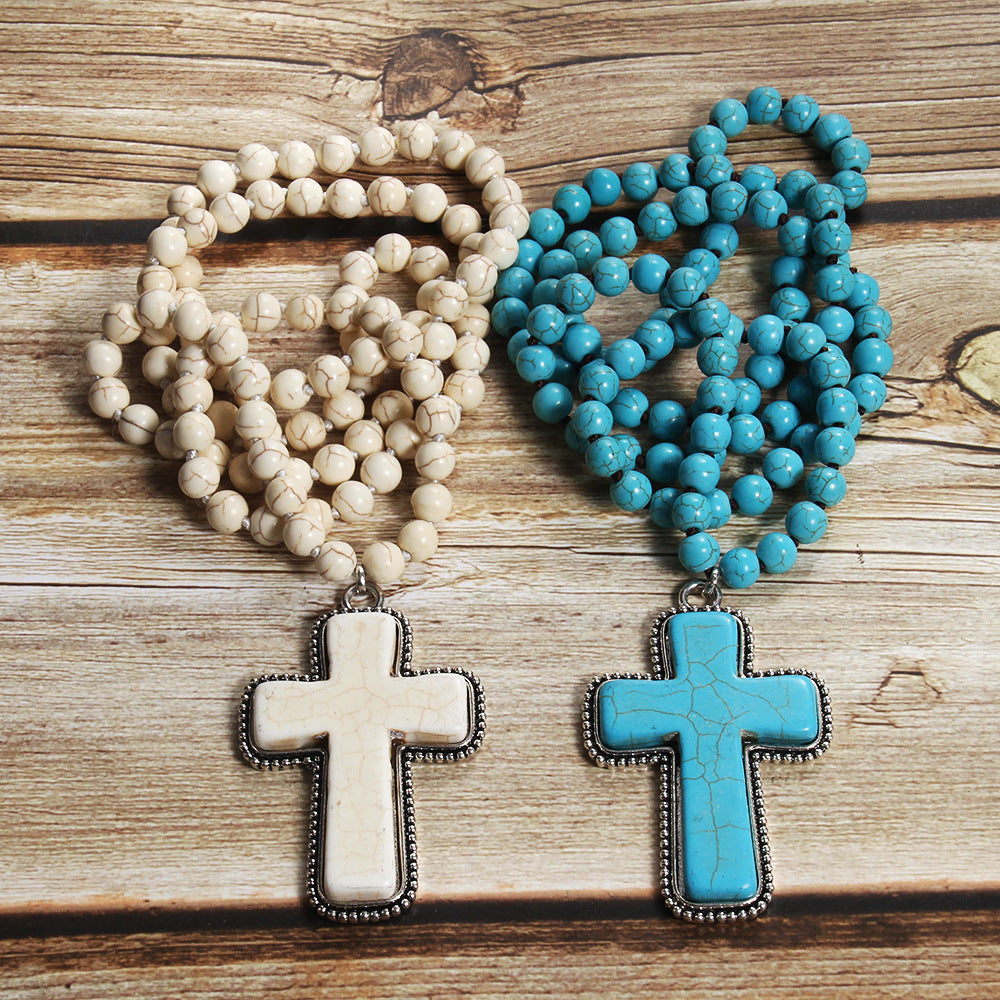 Necklace Cross Pendant Necklace Sweater Chain
