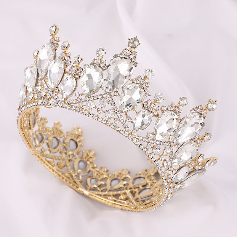 Round Crown Luxury Crystal Crown Bride Wedding Headdress Wedding Dress Accessories