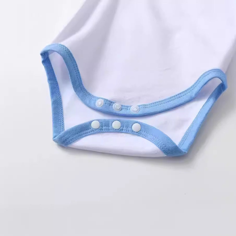 New Children's Summer Clothing Letter Printing Blue And White