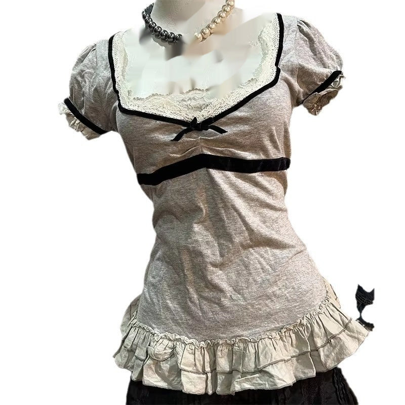 Summer New Slim-fit Waist Lace Skirt Top