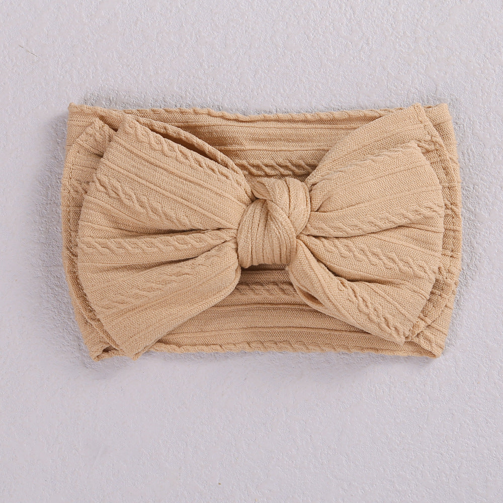 Children's Hair Accessories Jacquard Nylon Hair Band Double-layer Bow