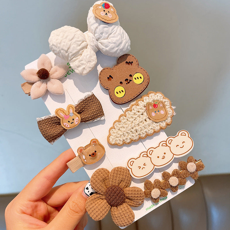Bear Rabbit Hairpin Plush Loving Heart Flower Hair Accessories