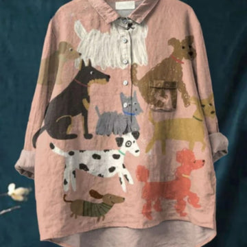 Vintage Printed Animal Women's Shirt