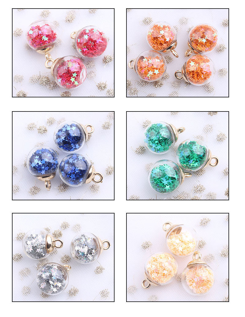 16mm Round Transparent Colored Glass Ball Ornament Accessories Handmade Material