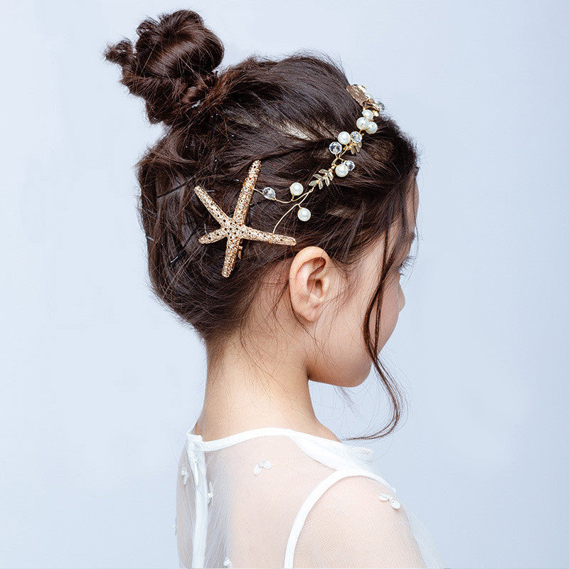 Hair Accessories Vintage Starfish Pearl Metal Barrettes