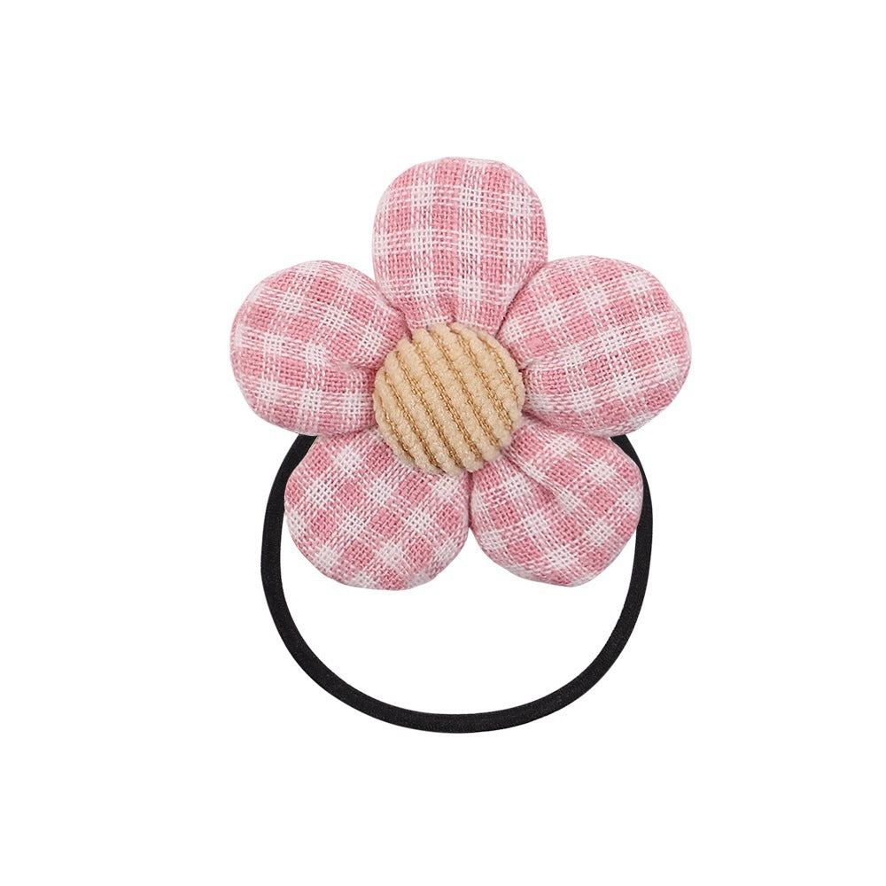 Cute Children Color Flower Rope Student Hair Band Hair Rope Hair Accessories