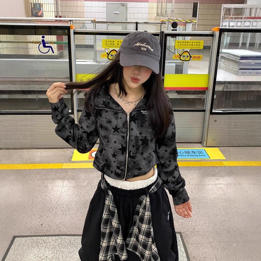 Women's Hot Girl Short Hood Top Loose