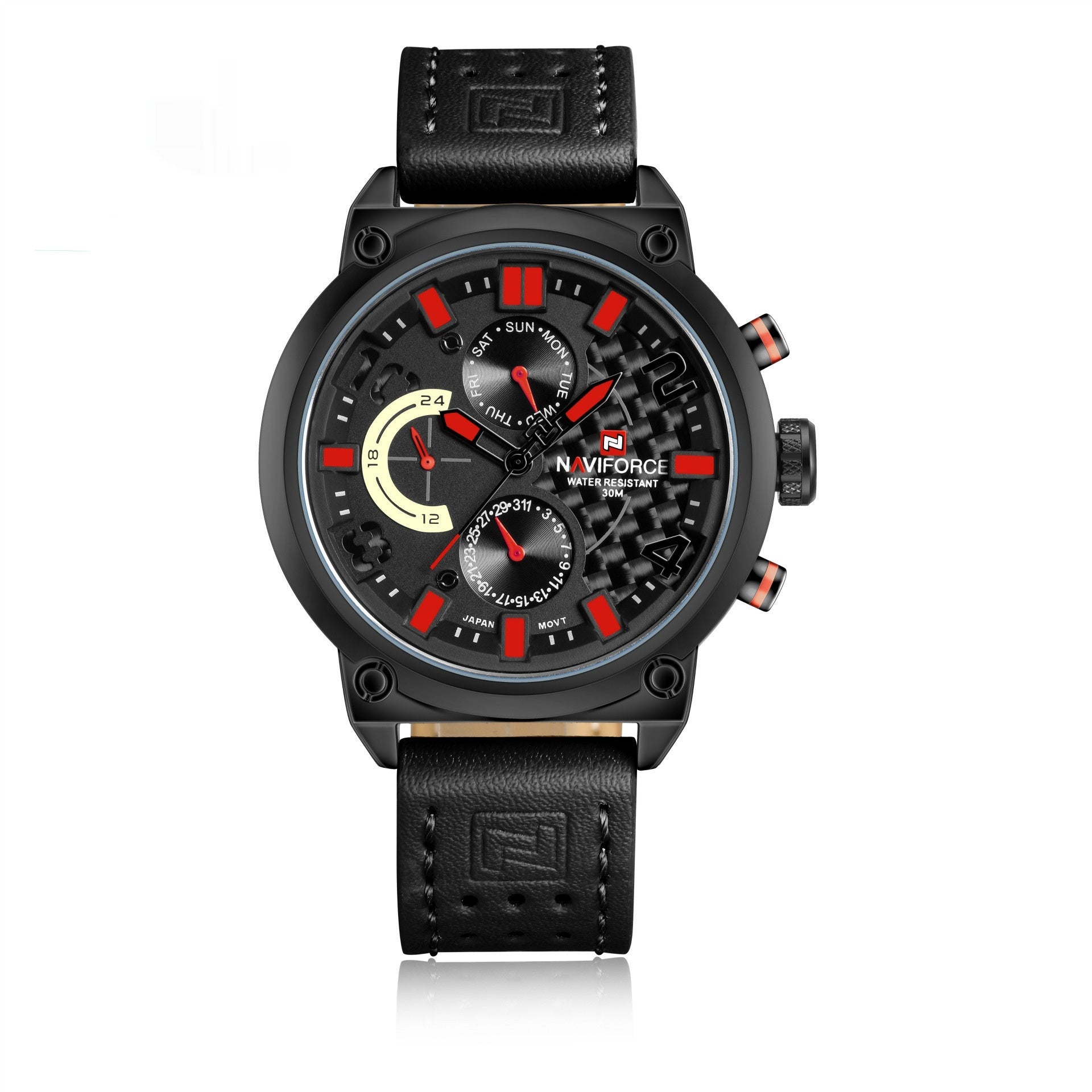 Men's Leather Belt Quartz Watch Waterproof Leisure