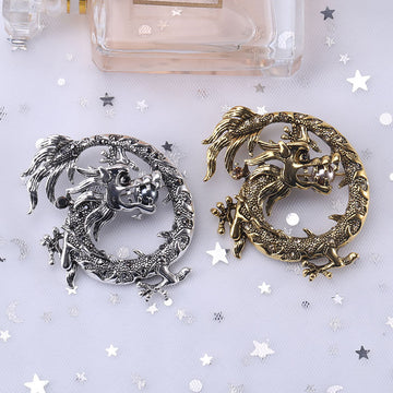 Retro Zodiac Chinese Dragon Brooch Collar Pin Badge Accessories